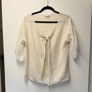 THML Cream Tie-Front Blouse